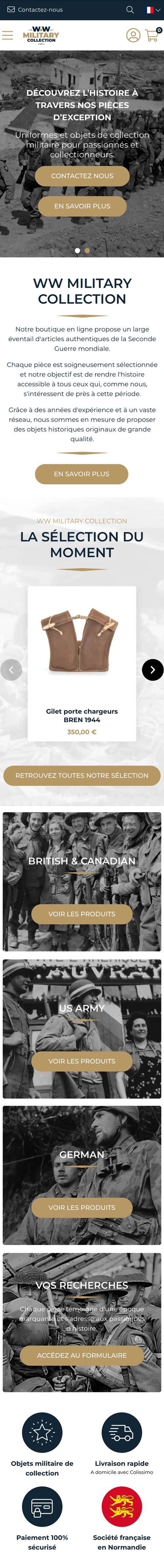 accueil mobile ww military collection